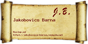 Jakobovics Barna névjegykártya